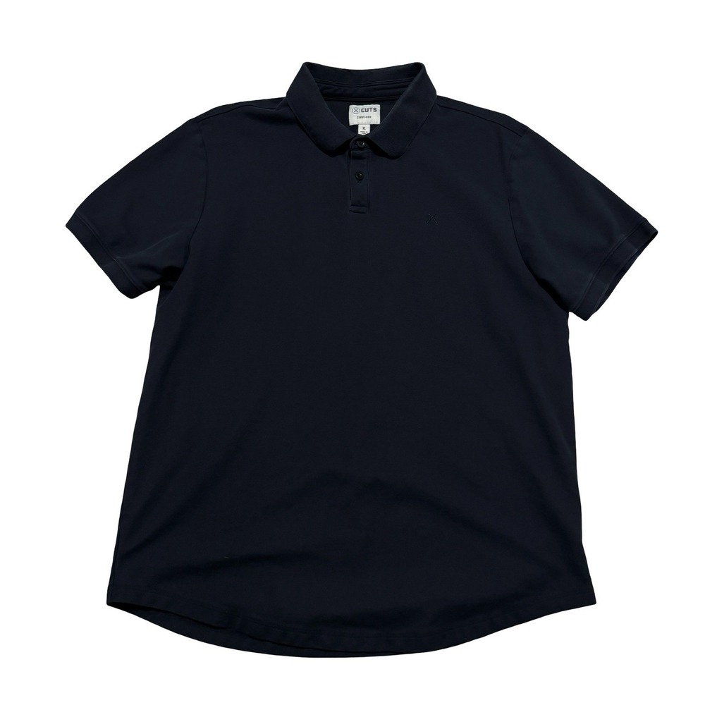 CUTS Curve Hem Men's Polo Shirt Black Size XL 22 x 29